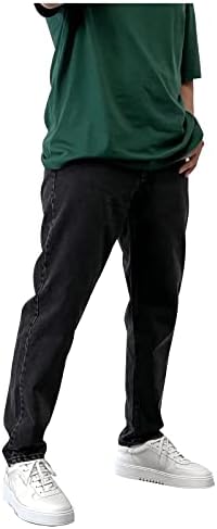 Kargo Kot Erkekler için Gevşek Düz Geniş Bacak Düğmesi kot pantolon Yaz Moda Düz Renk Streetwear Jean Pantolon