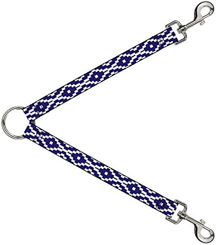 Toka aşağı köpek tasma Splitter geometrik elmas mavi Beyaz 1 Ayak uzunluğunda 1 İnç Genişliğinde