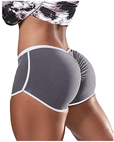 ıOPQO Yoga Pantolon Kadınlar için Spor Şort Popo Kaldırma Dantelli Yoga Ganimet Koşu Kısa Karın Kontrol Tayt Yüksek