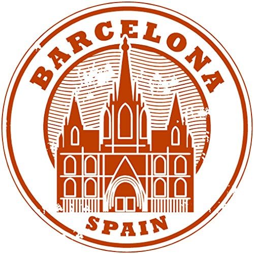 Oval İspanya Barcelona kızıl Kule 4x4 inç Sticker Çıkartma kalıp Kesim Vinil Yapımı ve ABD'de Sevk