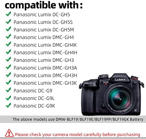 Glorich DMW-DCC12 Yedek AC Güç Adaptörü Kiti Dijital Kameralarla Uyumlu Panasonic Lumix DMC-GH3,DMC-GH4,DMC-GH5,Tam