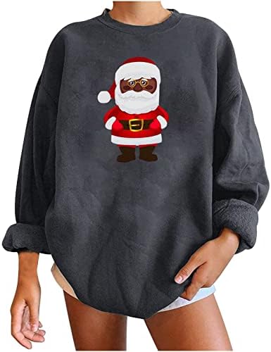 pxloco Uzun Kollu Gömlek Kadınlar için, Crewneck Tişörtü Sevimli Üstleri Rahat Sonbahar Giysileri Noel Grafik Tess