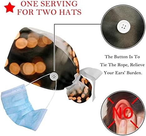 Çalışma Şapka Düğmeleri ve Kurdele Bağları Kadınlar için 2 Paket Noel Ağacı Zencefilli Kurabiye Ayarlanabilir Cerrahi