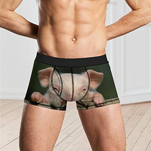 Sevimli domuz erkek Boxer kısa yumuşak rahat külot nefes alan iç çamaşırı streç iç çamaşırı