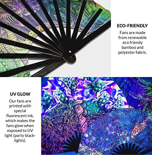 Rave ışıkları UV Glow el Fan Rave aksesuarları kıyafet el Fan Rave aşınma Fan dişliler (stil 9)