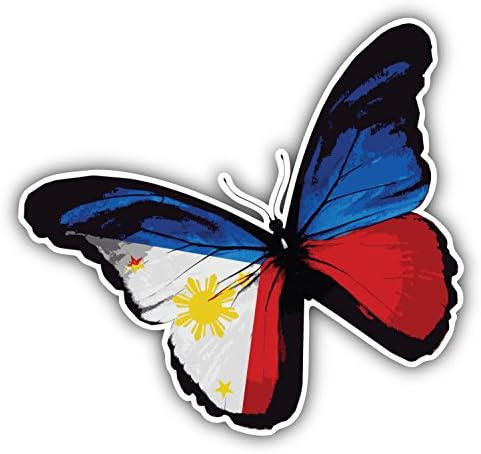 Filipinler Kelebek Bayrağı Araba tampon çıkartması Çıkartması