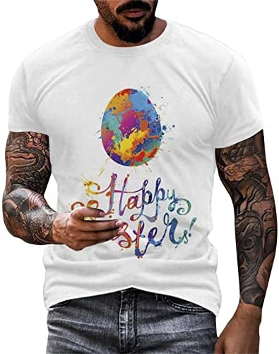 2023 Yeni Erkek Paskalya Moda Rahat Dijital 3D Baskılı T Shirt Yuvarlak Boyun ve Kısa Kollu gömlekler Erkekler