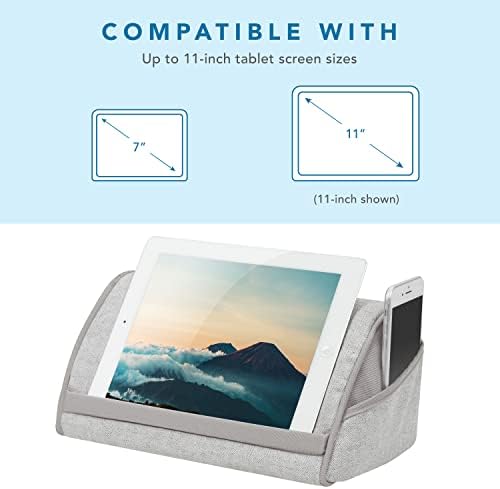 LapGear Miras Microbead Tablet Yastık Standı telefon cebi-Gri Balıksırtı-Çoğu Tablete Uyar-Stil No. 35608