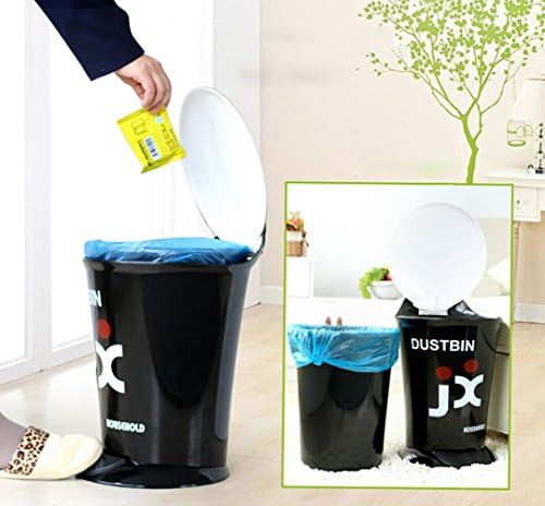 XZRWYB Plastik çöp kutuları Yaratıcı Pedalı Kaplı çöp tenekesi Oturma Odası Banyo Yatak Odası Mutfak için, 8L