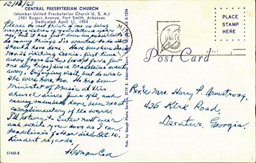 Merkez Presbiteryen Kilisesi, 2901 Rogers Bulvarı Fort Smith, Arkansas AR Orijinal Vintage Kartpostal