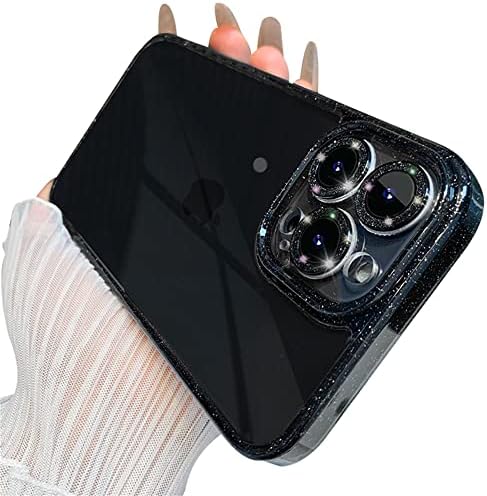 IPHONE 13 Pro Max Kılıf 6.7 ile Uyumlu MİNSCOSE, Işıltılı Elmas Kamera Lens Koruyucuları Şeffaf Kristal PC Sırtlı