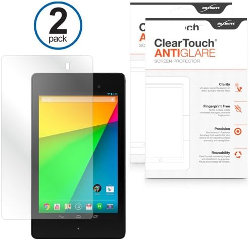 Nexus 7 için Ekran Koruyucu (2. Nesil/2013) (BoxWave tarafından Ekran Koruyucu) - ClearTouch Parlama Önleyici (2'li