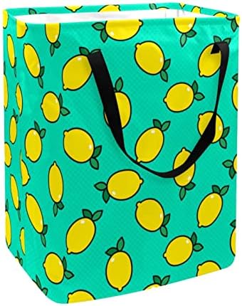 Saplı Limon Pop Art Desenli Kişiselleştirilmiş Bağlantısız Çamaşır Sepeti