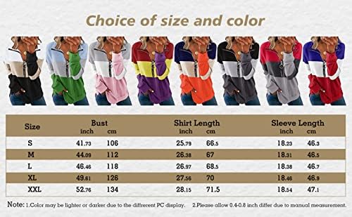 Bayan Renk Blok Kazak Uzun Kollu Fermuar Gevşek Kazak Gömlek Tops Giyim Koşu Ceket