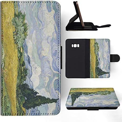 Wheatfield Karga Sanat Van Gogh cüzdan kılıf telefon kılıfı Kapak için Samsung Galaxy S8 + Artı