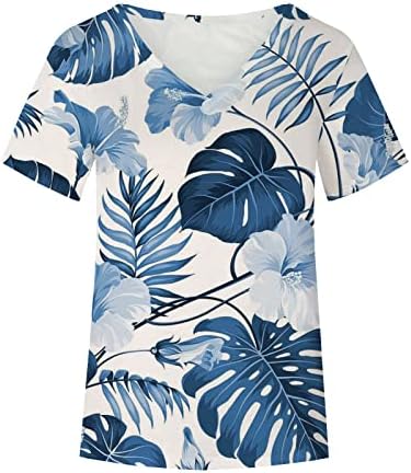 Sonbahar Yaz Bluz T Shirt Kadın Kısa Kollu 2023 Giyim Y2K V Boyun Pamuk Grafik Salonu Tshirt DM DM