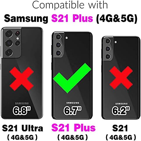 Asuwish Telefon Kılıfı için Samsung Galaxy S21 Artı Glaxay S21 + 5G Cüzdan Kapak ve Temperli Cam Ekran Koruyucu Kapak