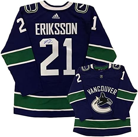 LOUİ ERİKSSON Vancouver Canucks Adidas Forması İmzaladı - İmzalı NHL Formaları