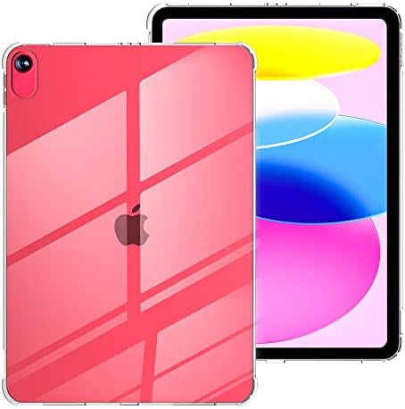 Şeffaf Kılıf iPad 10th Nesil 2022 iPad 10 Şeffaf Kılıf 10.9 inç, Şeffaf Darbeye Dayanıklı TPU Koruyucu Kılıf (Şeffaf)