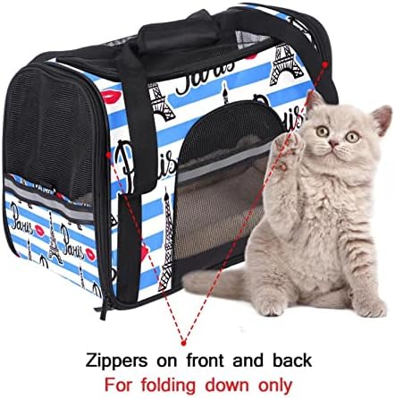 Evcil hayvan taşıyıcı, Yumuşak Taraflı Konfor Taşınabilir Katlanabilir Seyahat evcil hayvan çantası, Eyfel Kulesi