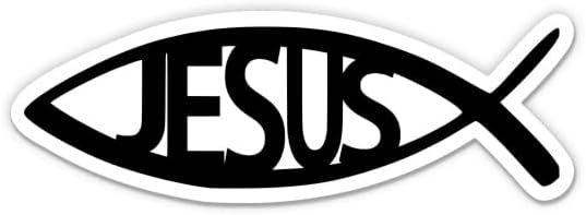 İsa Balık Ichthus Sticker-3 laptop etiketi - Su Geçirmez Vinil Araba, Telefon, Su Şişesi-Hıristiyan İnanç Çıkartması