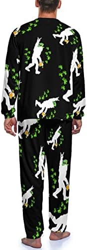 Bigfoot Bira Rock and Roll Aziz Patrick Günü erkek Pijama Takımı Uzun Kollu Pijama Salonu Seti Pjs Ev Yatak Odası