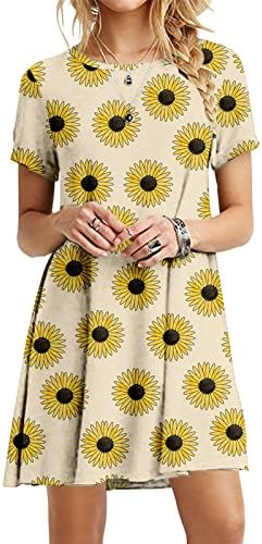 ıQKA kadın Artı Boyutu Yaz Rahat Gevşek Şerit Nokta Baskı V Yaka Kısa Kollu Gömlek Mini Elbise Sundress