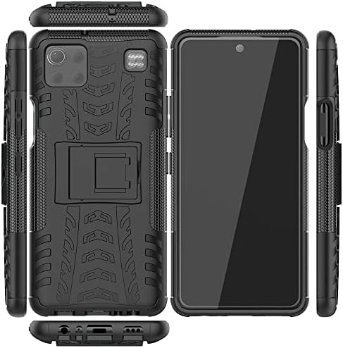 Telefon Kılıfı Kapak Koruyucu Kılıf LG K92 5G ile uyumlu, TPU + PC Tampon Hibrid Askeri Sınıf Sağlam Kılıf, Kickstand