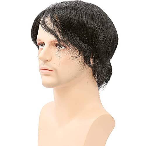 Lishy peruk erkekler için 6” x 9 Avrupa işlenmemiş insan saçı değiştirme sistemleri erkek Postiş Mono Dantel üst dayanıklı