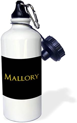 ABD'de 3dRose Mallory Çekici Kız Bebek Adı. Siyah üzerine sarı. - Su Şişeleri (wb_355694_1)