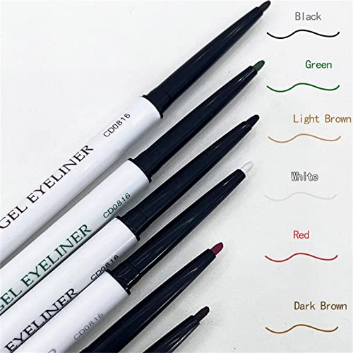 Jel Eyeliner Kalem, Su Geçirmez Leke Geçirmez Doğal Uzun Ömürlü Renkli Göz Kalemi Kalem, Acemi Acemi İçin Geri Çekilebilir