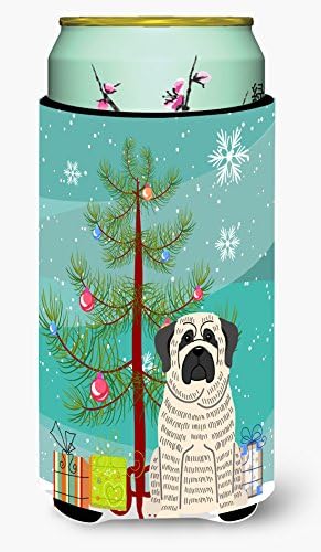 Caroline's Treasures BB4141TBC Merry Christmas Ağacı Mastiff Brindle Beyaz Uzun Boy Hugger, Can Soğutucu Kol Hugger