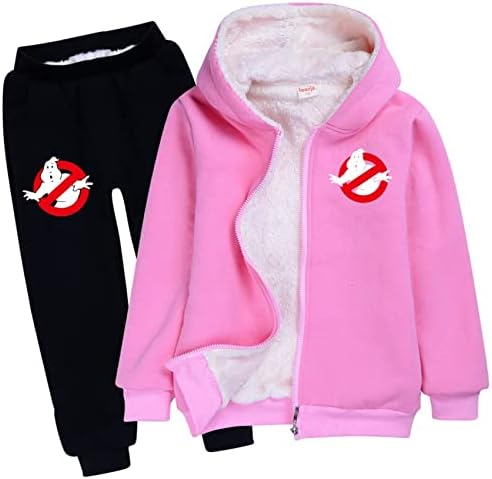 Mayoonı Gençlik giyim setleri Rahat Polar Kapşonlu fermuarlı ceket ve Sweatpants Setleri Ghostbusters Hoodies Çocuklar