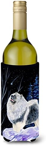 Caroline's Treasures SS8357LİTERK Yıldızlı Gece Keeshond Şarap Şişesi Hugger, Şişe Soğutucu Kol Hugger Makinede Yıkanabilir