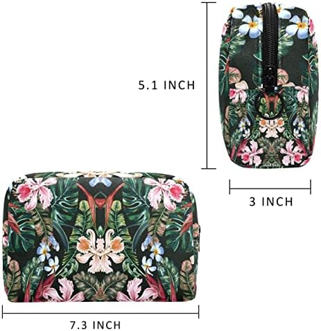 TBOUOBT Hediyeler Erkekler Kadınlar için Makyaj Çantaları makyaj çantası Küçük Kozmetik Çantaları, Tropikal Bitki
