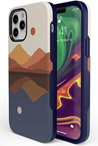 Casely iPhone 12 Pro Max Durumda / MagSafe ile Uyumlu / Karşıtlar Çeker / Gündüz ve Gece Colorblock Dağ Çantası