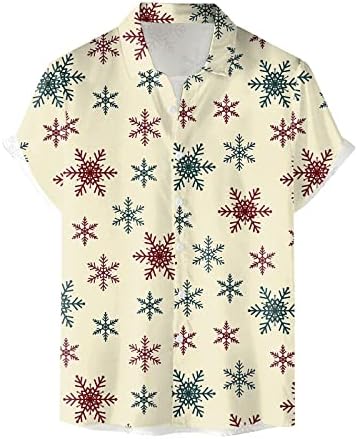 Erkekler Rahat Kısa Kollu Sonbahar Kış Noel 3D Baskılı Gömlek Moda Üst Bluz Gömlek Koşu Kısa 5