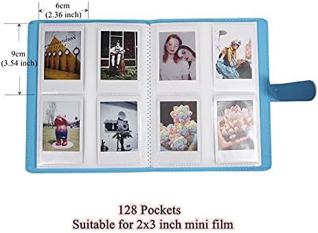 LEONULİY 128 Cepler Fotoğraf Albümü Fujifilm Instax Mini Film için 7 s 8 9 11 25 50 s 90 EVO, Polaroid Z2300/ PIC-300P,