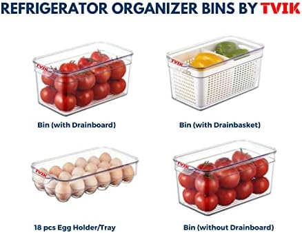 TVİK Buzdolabı / Buzdolabı Depolama ve organizatör kutuları (4 adet) - 3 Kutu ve 1-18 adet Yumurta Tepsisi / Tutucu