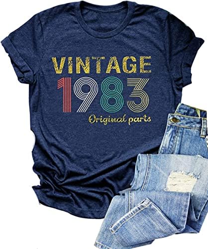 Vintage 1983 T Shirt Kadınlar için 40th Doğum Günü Gömlek Kadın Hediye Fikri Gömlek Doğum Günü Partisi Retro Tee Tops