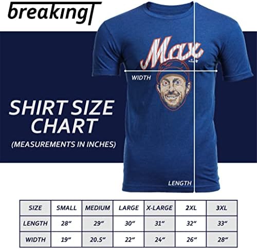BreakingT Queens Renkli Gözler Max Scherzer Yetişkin T-Shirt-mlbpa'nın Resmi Lisanslı Ürünü