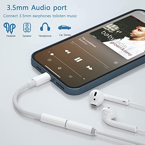 Yıldırım 3.5 mm Kulaklık Jakı Adaptörü, [Apple MFi Sertifikalı] 2 Paket Kulaklık Adaptörü iPhone Dönüştürücü Dongle