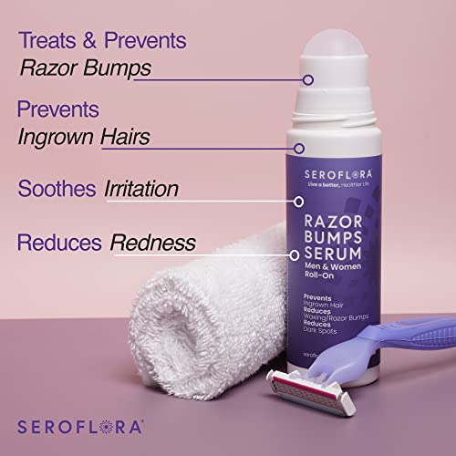 Seroflora Razor Bumps Serum-Kadınlar için Batık Saç Bakımı-Bikini Bölgesi için Jilet Çarpması-Tıraş ve Ağda Sonrası-Roll-On-Face,