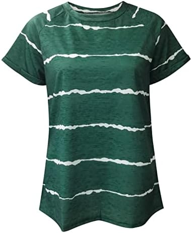 Yubnlvae Uzun Kollu Kare Boyun Çizgili T - Shirt Kadınlar için Nefes Gevşek Fit Moda Rahat T-Shirt Moda Yaz