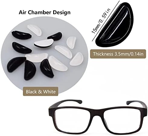 20 Çift burunluklar Yapıştırıcı Gözlük, TuNan 3.5 mm Silikon Kaymaz Hava Odası Pedi Tam Plastik Çerçeve Gözlük Güneş