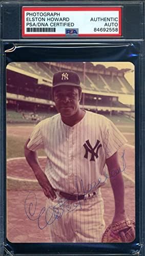 Elston Howard PSA DNA İmzalı Orijinal 1970'lerin Fotoğrafı New York Yankees İmzalı-İmzalı MLB Fotoğrafları