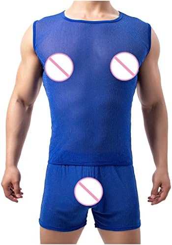 CJHDYM Erkekler Tankı Üstleri Kas Egzersiz Yelek Iç Çamaşırı Kolsuz Perspektif Geniş Omuz Spor Baz Katman Gömlek T-Shirt