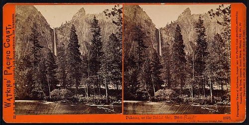 Tarihselfindings Fotoğraf: Stereograf Fotoğrafı, Pohono, Gelin Duvağı, Yosemite Vadisi, Mariposa İlçesi, CA, c1875