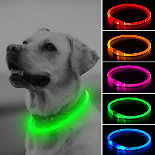 LED köpek tasması, USB Şarj Edilebilir Light Up köpek Tasmaları, LED Işıklı Köpek Tasmaları Karanlıkta Parlıyor (Neon