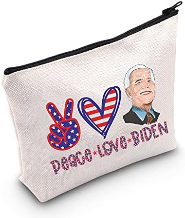 LEVLO Komik Biden Kozmetik Çantası Joe Biden Hayranları Hediye Barış Aşk Biden Makyaj Fermuar kılıf çanta İçin Arkadaş